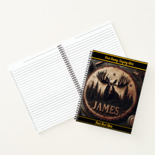 Cuaderno Talla de madera de alce en bosque