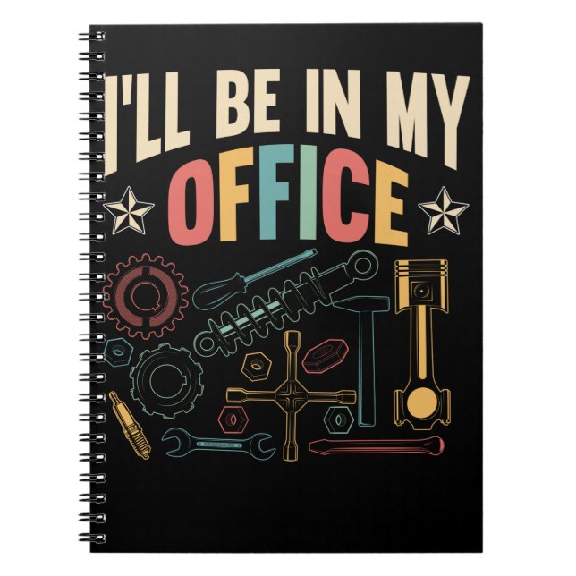 Cuaderno Taller de oficina Retro Craftsman Funny Car Mechan (Frente)