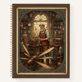 Cuaderno Taller de relojero e inventor vintage de steampunk
