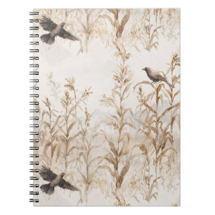 Cuaderno Tallos de Maíz Pájaros Otoño
