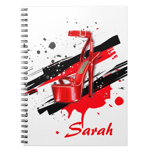 Cuaderno Talones altos negros, rojos y blancos (Frente)