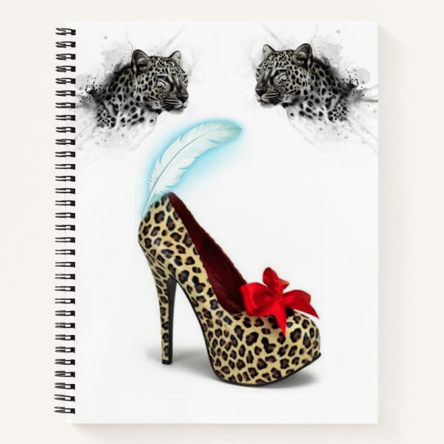 Cuaderno Talones de leopardo de notas espirales (Anverso)