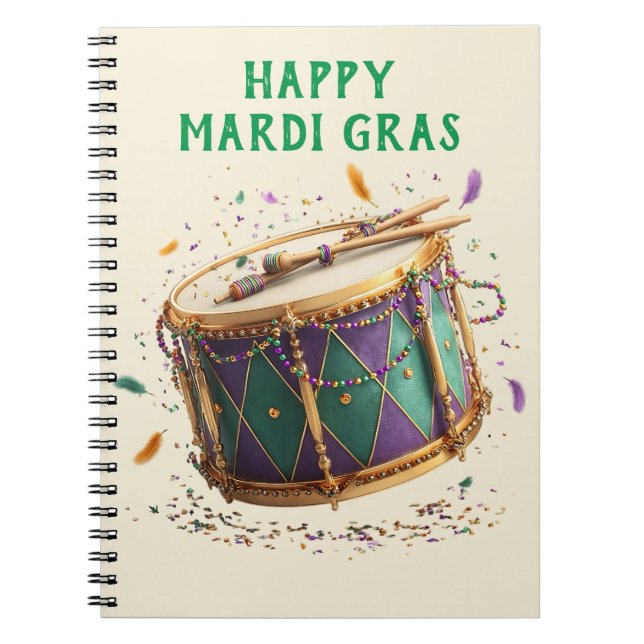 Cuaderno Tambor festivo de Mardi Gras (Frente)