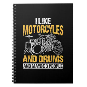 Cuaderno Tambores De Tambor Me Gustan Las Motocicletas Y Lo