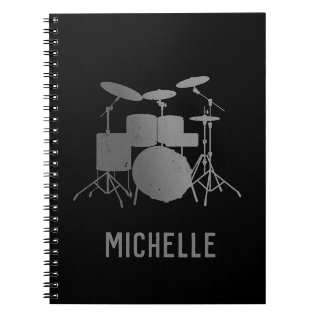 Cuaderno Tambores personalizados - Baterista divertido (Frente)