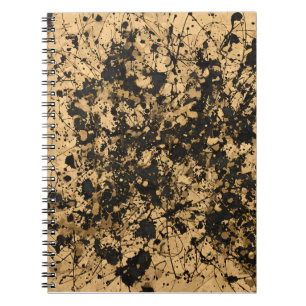 Cuaderno Tan Black Paint Splatter Abstract Notebook