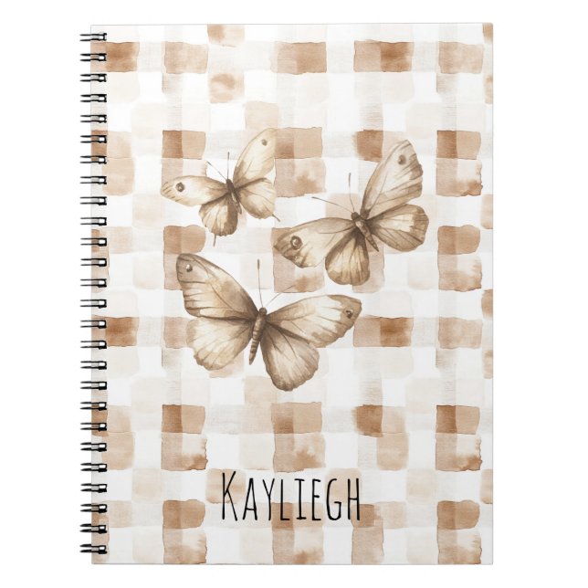 Cuaderno Tan Brown Cream Butterflies (Frente)