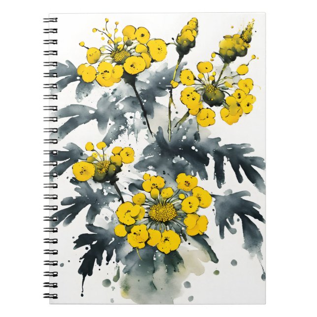 Cuaderno Tanaceto - Flores de acuarela (Frente)