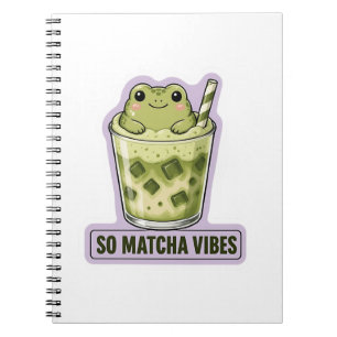 Cuaderno Tantos Vibes de Matcha Cute Kawaii Rana Meme