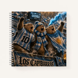 Cuaderno  tapa blanda hinchada Capibarras 