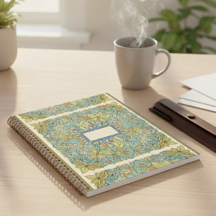 Cuaderno Tapa dura del mandala intrincado bohemio y maripos
