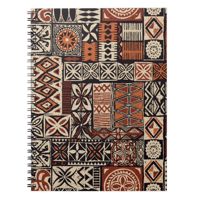 Cuaderno Tapa hawaiano: Patchwork tribal (Frente)