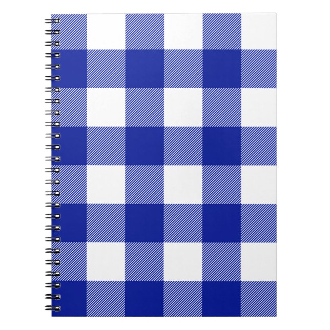 Cuaderno Tapado de búfalo azul y blanco (Frente)