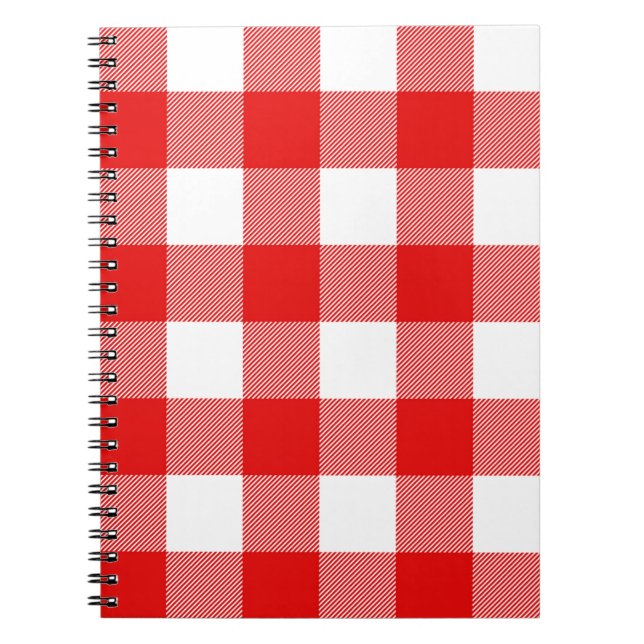 Cuaderno Tapado de búfalo blanco y rojo (Frente)