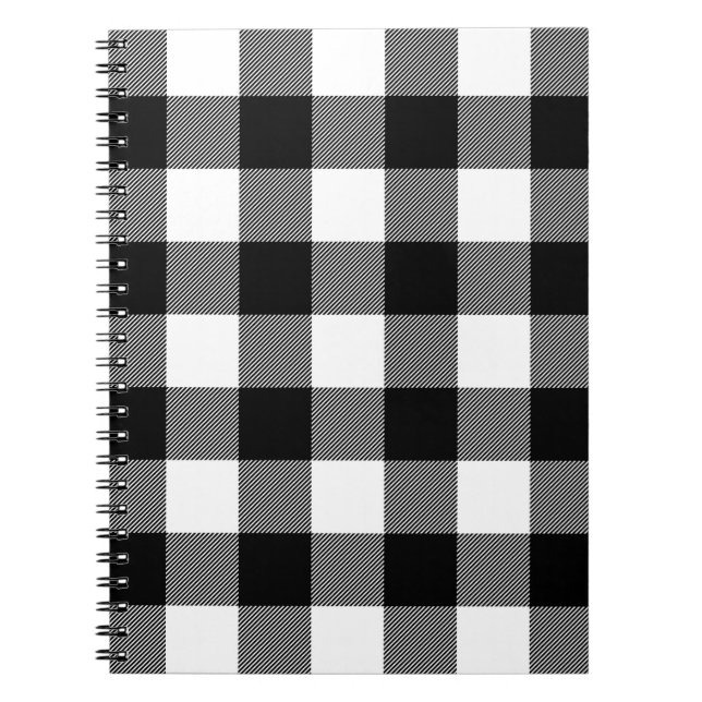 Cuaderno Tapado de búfalo negro y blanco (Frente)