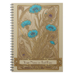 Cuaderno Tapiz Botánico: El Arte Nouveau de la Escoba Azul 