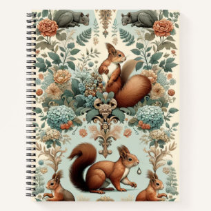 Cuaderno Tapiz de ardilla forestal victoriana