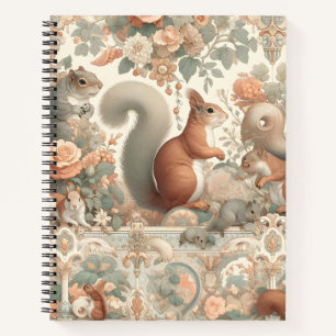 Cuaderno Tapiz de ardilla forestal victoriana