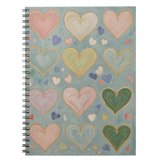 Cuaderno Tapiz del corazón Pastel (Frente)