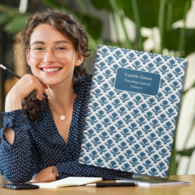 Cuaderno Tapiz francés personalizado azul y blanco (Subido por el creador)