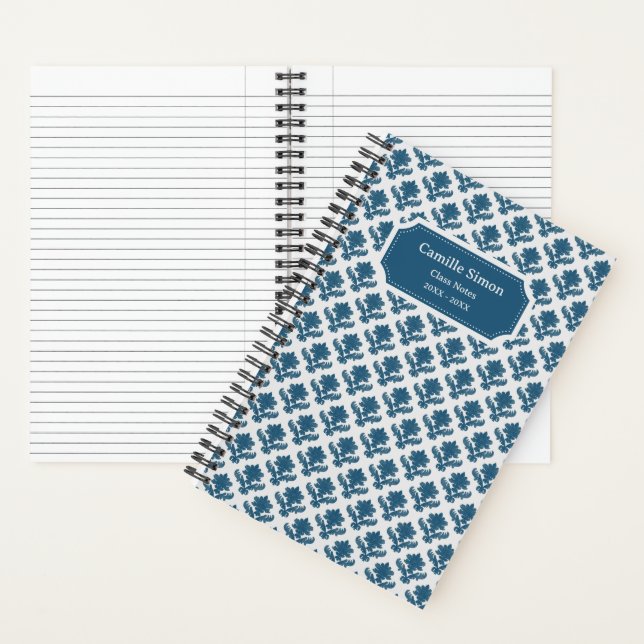Cuaderno Tapiz Francés Personalizado Azul y Blanco de Lujo (Interior)