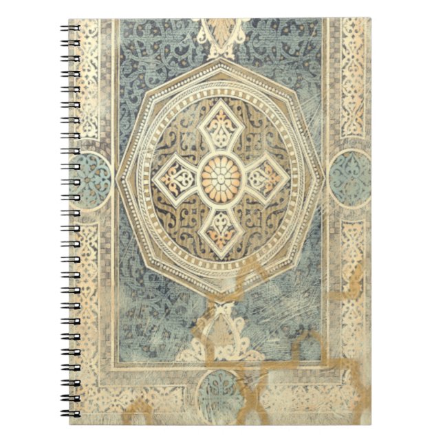 Cuaderno Tapiz ornamental con diseño geométrico ornato (Frente)