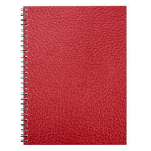 Cuaderno Tapón de cuero artificial rojo oscuro.