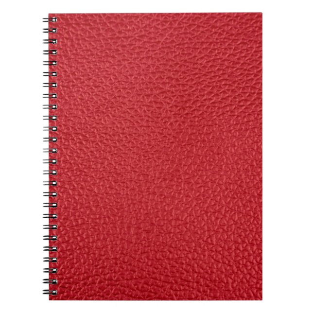Cuaderno Tapón de cuero artificial rojo oscuro. (Frente)