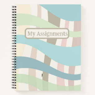 Cuaderno Tarea de líneas onduladas pastel gruesas