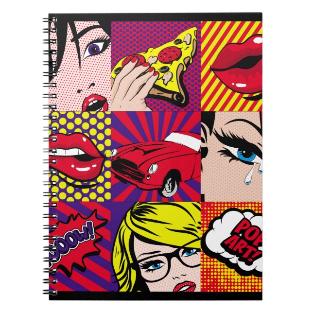 Cuaderno Tarjeta de arte pop Patrón de ilustración, arte, c (Frente)