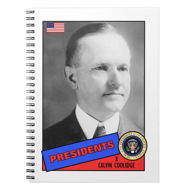 Cuaderno Tarjeta de béisbol de Calvin Coolidge (Frente)