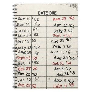 Cuaderno Tarjeta de biblioteca retro