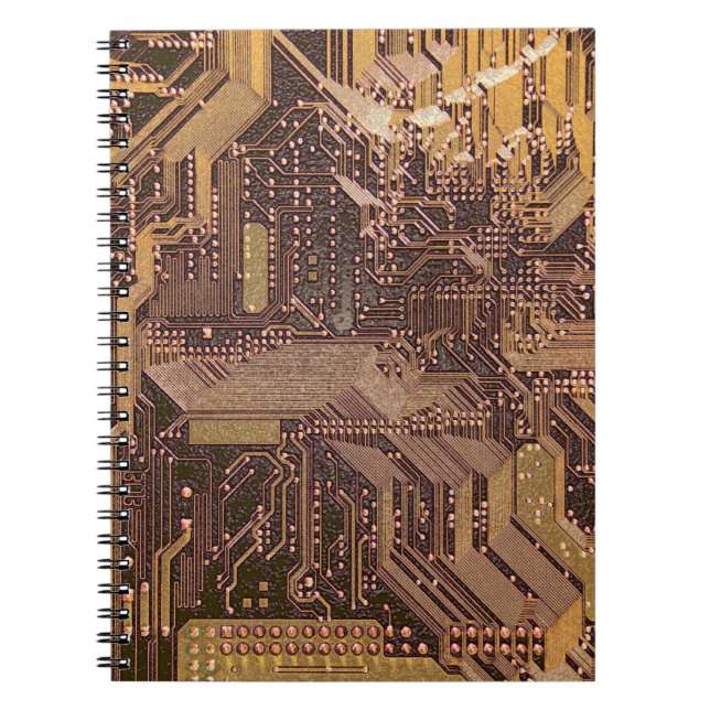 Cuaderno Tarjeta de circuito del cibercircuito del oro Elec (Frente)