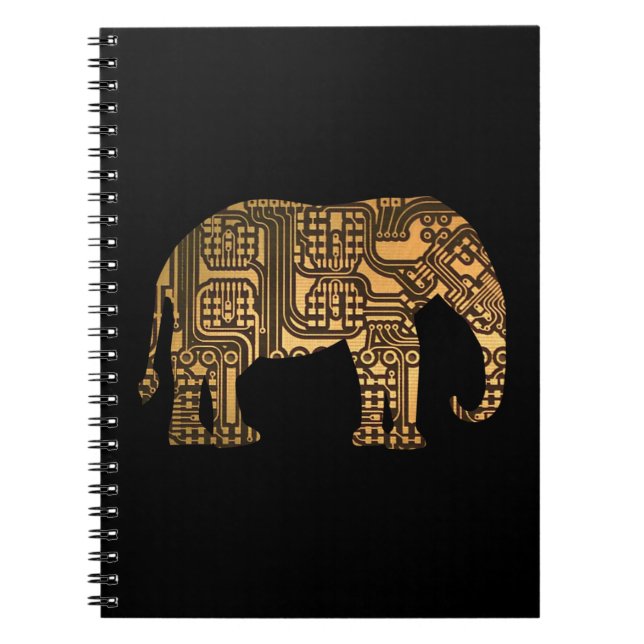 Cuaderno Tarjeta de circuito del elefante de cobre (Frente)