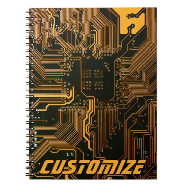 Cuaderno Tarjeta de circuito del Naranja PCB del Personaliz (Frente)