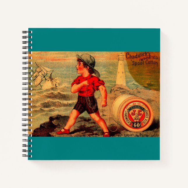 Cuaderno Tarjeta de comercio victoriana Spool Cotton de Cha (Anverso)