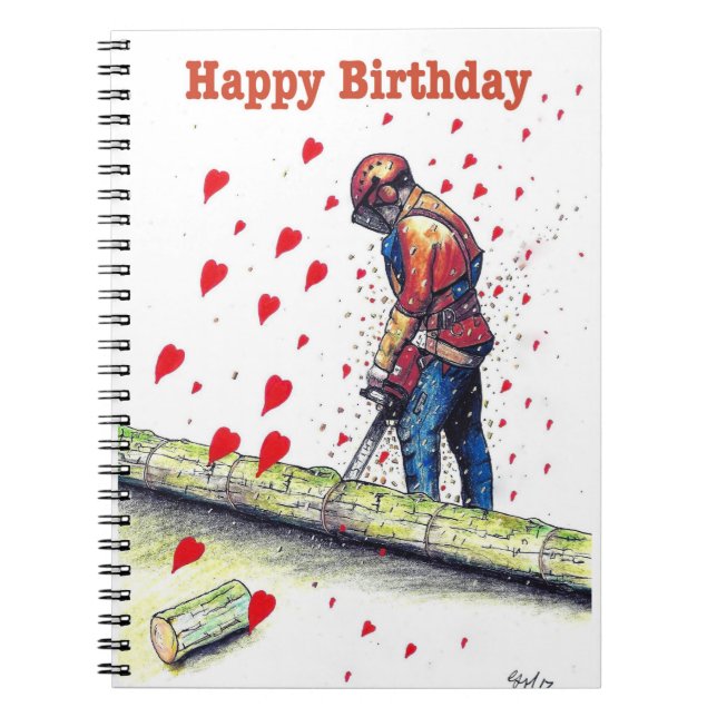 Cuaderno Tarjeta de cumpleaños de arborisco cirujano árbol (Frente)