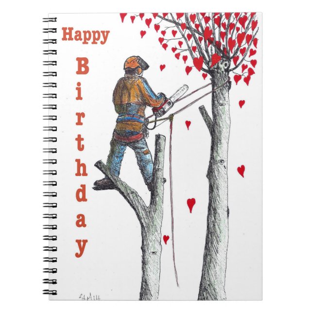 Cuaderno Tarjeta de cumpleaños de arborisco cirujano árbol (Frente)