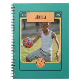 Cuaderno Tarjeta de fútbol inspirada en tarjetas retro de f