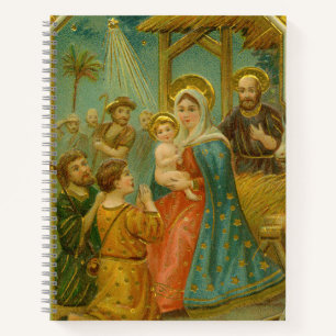 Cuaderno Tarjeta de Navidad de la Era Eduardiana Vintage Na