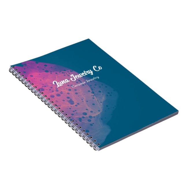 Cuaderno Tarjeta de presentación de joyas de arcoiris rosa  (Lado Derecho)