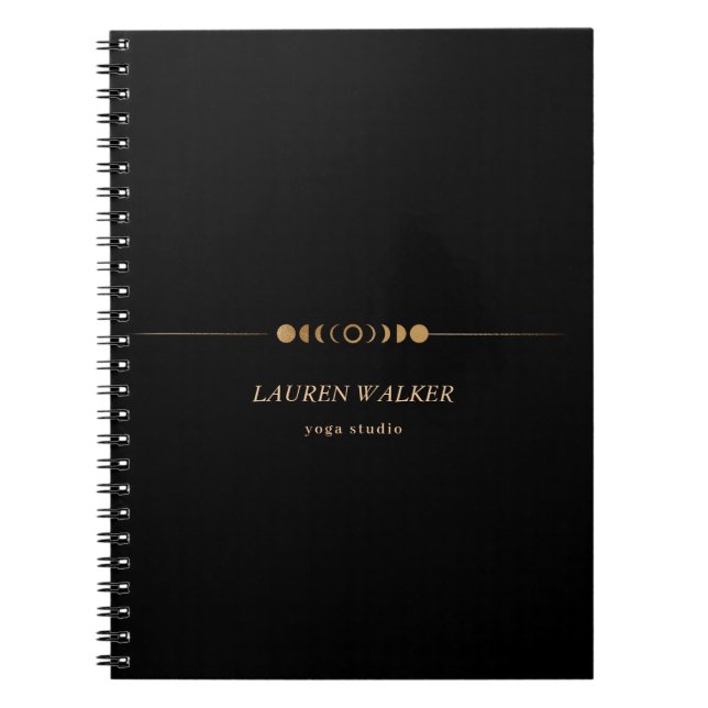 Cuaderno Tarjeta de presentación Golden Moon Phases Yoga St (Frente)
