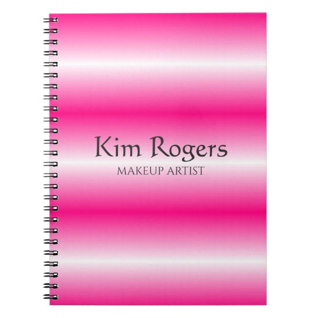 Cuaderno Tarjeta de presentación rosa simple y brillante (Frente)