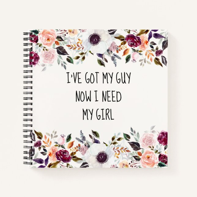 Cuaderno Tarjeta de propuesta de la dama de honor floral de (Anverso)