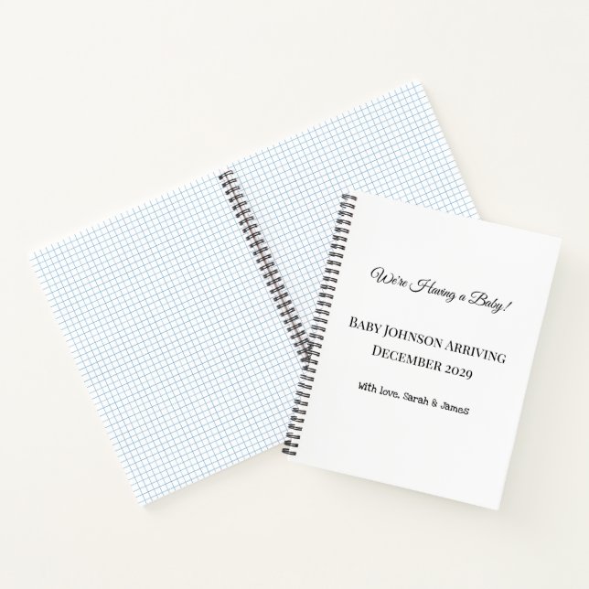 Cuaderno Tarjeta de revelación de bebé personalizado (Interior)