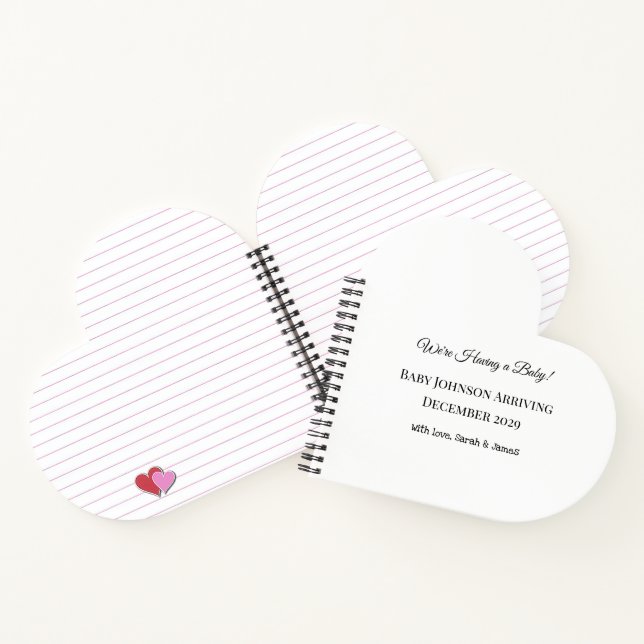 Cuaderno Tarjeta de revelación de bebé personalizado (Interior)