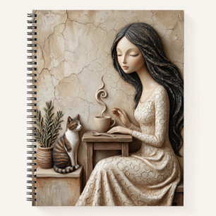 Cuaderno Tarjeta de saludo de Té y Gato Quiet Studio