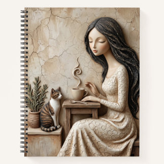 Cuaderno Tarjeta de saludo de Té y Gato Quiet Studio