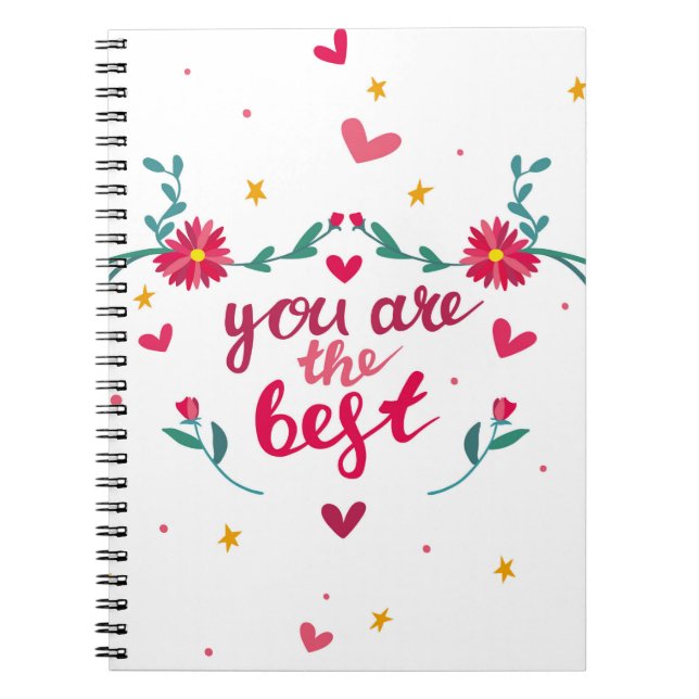 Cuaderno tarjeta de saludo el día de San Valentín con coraz (Frente)