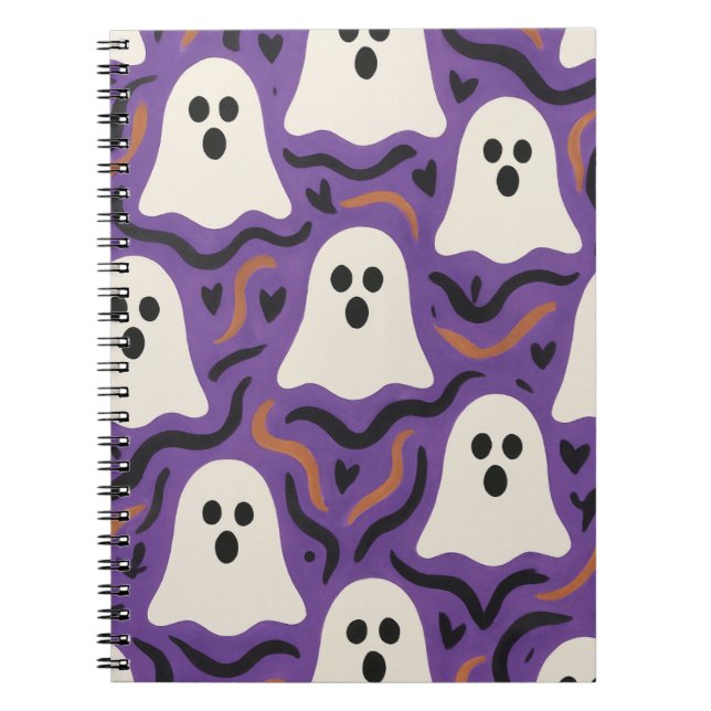 Cuaderno Tarjeta de saludo en blanco del patrón fantasma Ha (Frente)